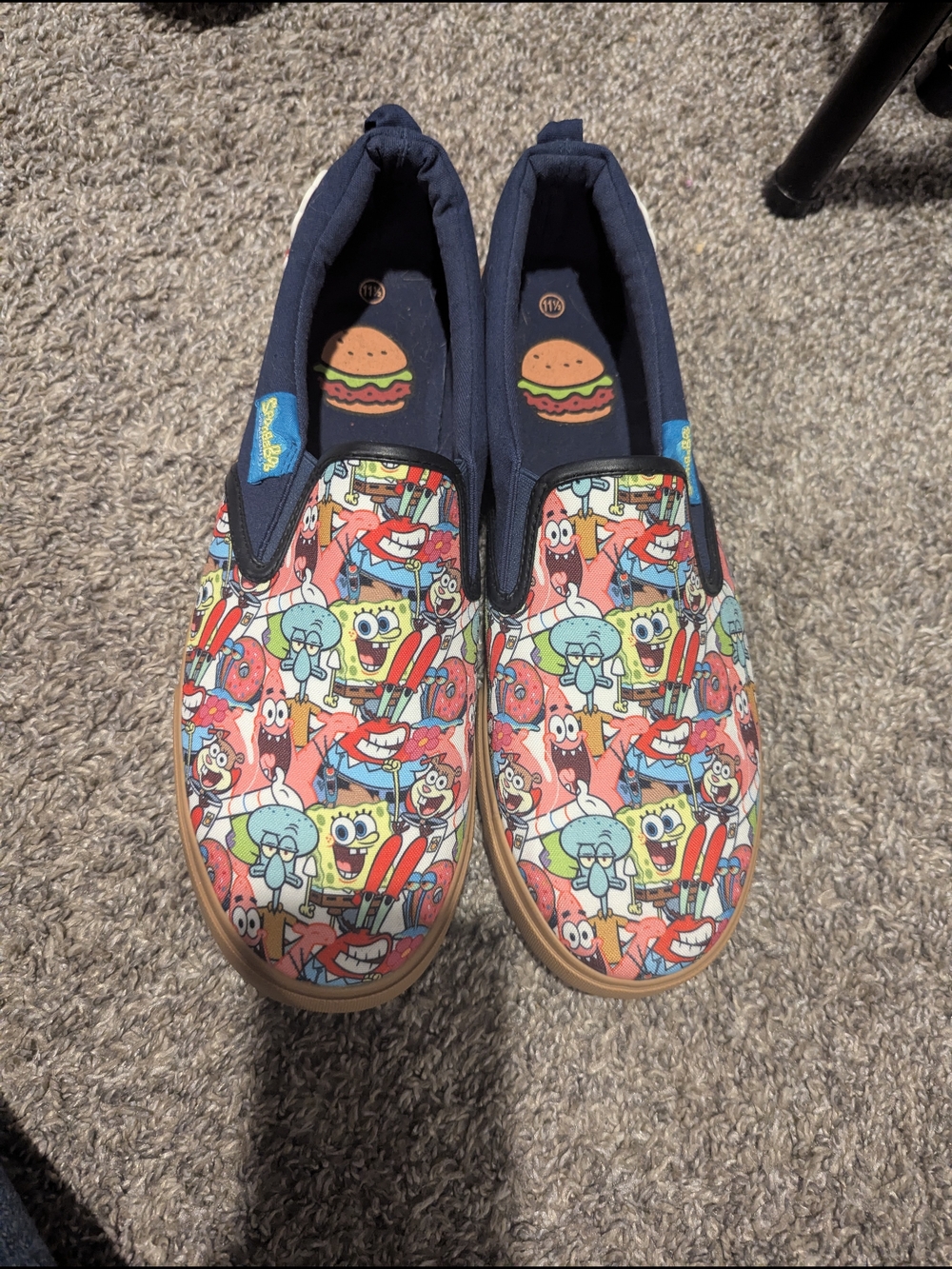 SpongeBob SquarePants Slip-On Shoes in Navy Multi